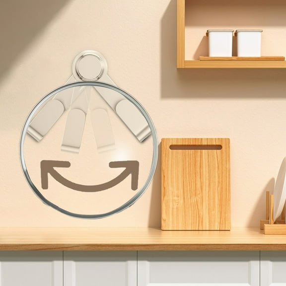 Adjustable Pot Lid Rack & Cutting Board Hanger - Wall Mounted Kitchen Organizer with Strong Adhesive - No Drill Installation - Space Saving Storage Solution for Small Kitchens
