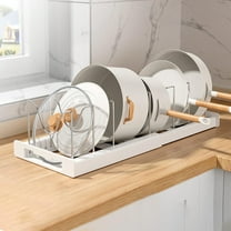 Adjustable Pot Organizer Rack for Kitchen Cabinet - 12" - 22" Expandable Pots and Pans Organizer with Adjustable Dividers Storage and Organization