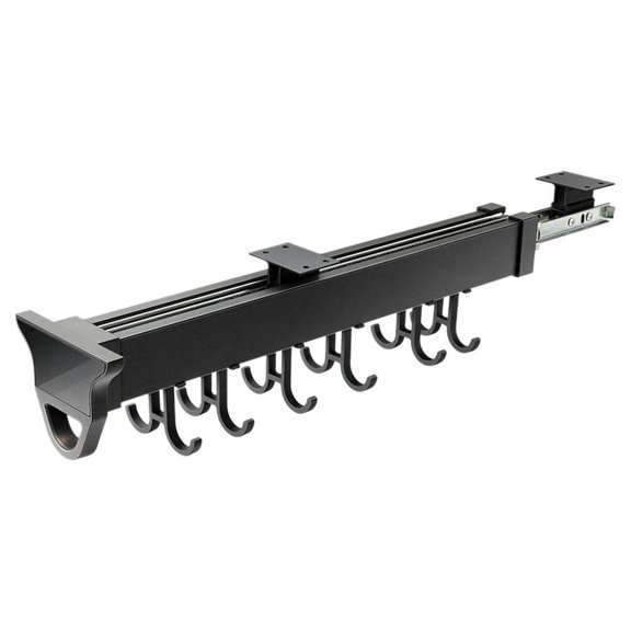 Adjustable Pot Racks, Pull Out Pot and Pan Organizer with Hooks,Multifunctional Sliding Under Cabinet Organization,Hanging Expandable Utility Kitchen Cabinet