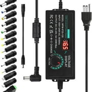 Adjustable Power Supply Adapter, 3V-24V 5A 120W Universal Power, Variable Switching AC/DC Adapter, 100V-240V AC to DC Converter with 14 Tips & LED Voltage Display for 3V to 24V Household Electronics