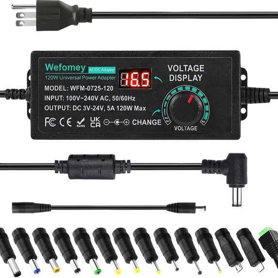 Adjustable Power Supply Adapter 3V-24V Variable Universals Switching ...