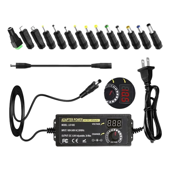 Adjustable Power Supply Adapter 3V-24V Variable Universals Switching ...