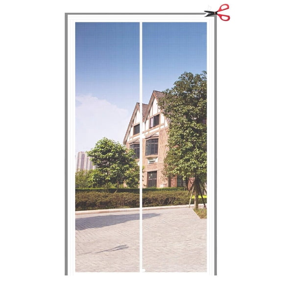Adjustable Pre-Framed Window & Door Screen White Fit 34"-38" Wide Door