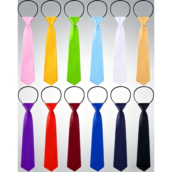 Graduationtie Adjustable Pre-tied Neckties, 2.56 Inch Solid Color Slim Neck Ties for ...