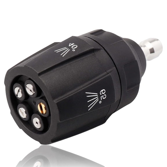 Adjustable Pressure Washer Nozzle, 5-in-1 Quick Changeover High Power Washer Tips with 1/4 Inch Quick Connect Multi-Degree Spray Tip for Washing Car Patio Driveway
