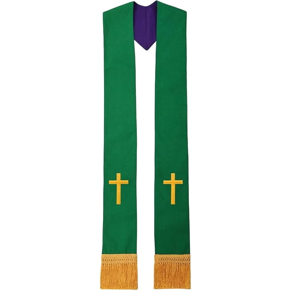 Adjustable Priest Stole for Multi Occasion Use Embroidered Design and Tassels Ensuring Ergonomic Church Service Roles