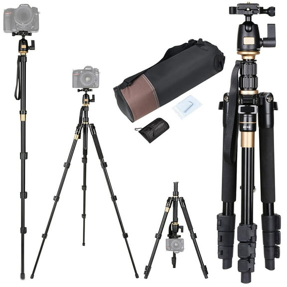 Adjustable Pro Tripod Monopod w/ Ball Head For DSLR Camera Travel Aluminum 60"