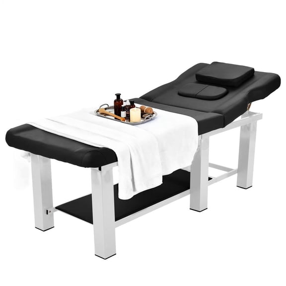 Adjustable Professional Massage Bed, Spa Salon Table with Detachable Headrest and Chest Cushion, Physical Therapy Bed Used for Medical Examination, Beauty Centers, Massage Studios, Tattoo Shop, White