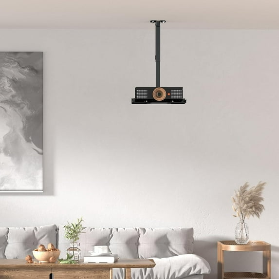 Adjustable Projector Ceiling Mount, Shelf for Ceiling and Wall, to 22lbs, No Hole Installation, Hidden Routing