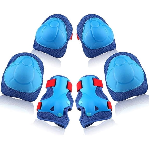 Adjustable Protective Gear Set - Knee & Elbow Pads with Wrist Guards for 3 - 14 Year Olds' Skating, Cycling & Scootering