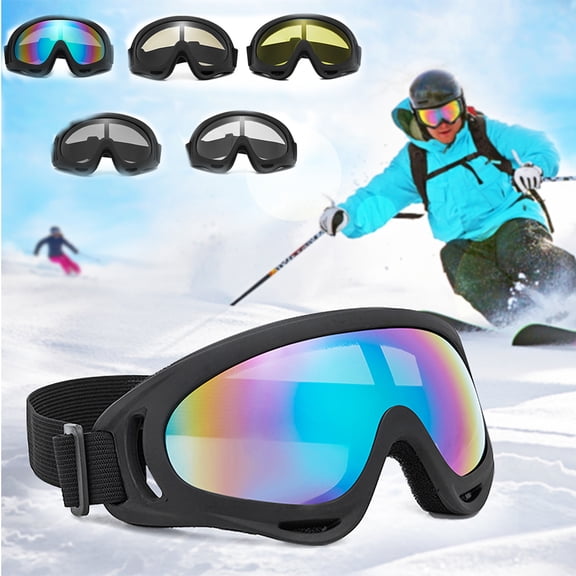 Adjustable Protective Goggles Anti Fog UV Protection for Outdoor Mountain Skiing Cycling