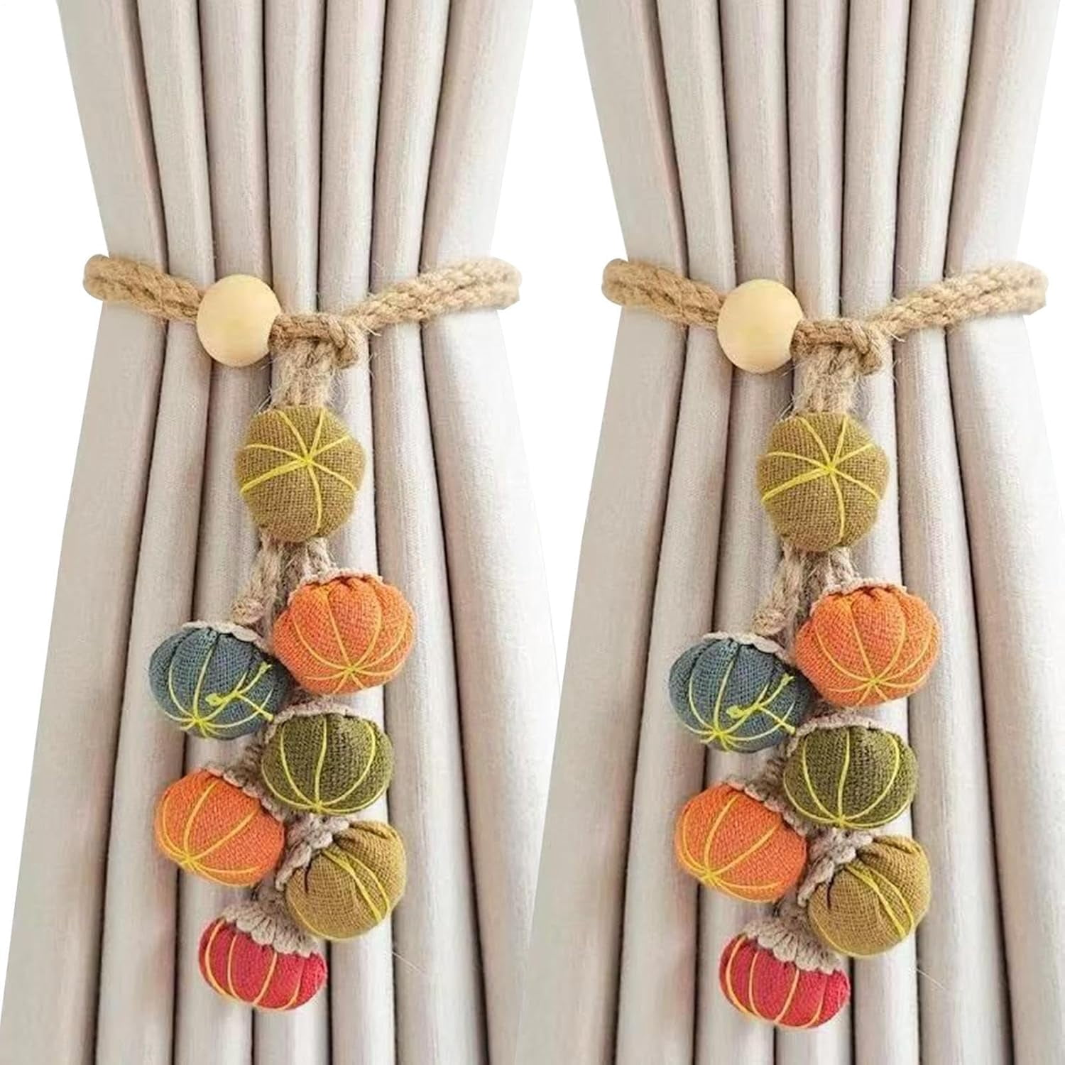 Adjustable Pumpkin Curtain Holdback Decor, Modern Autumn Fall Window ...