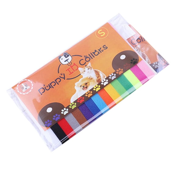Adjustable Puppy ID Collars 36 Pack, Soft Double-Sided Fluffy Nylon, Colorful for Newborns and Small Medium Large Dogs, Color C, Size 20cm