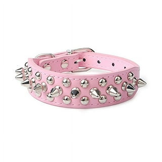 Hoot PU Leather Adjustable Spiked Studded Dog Collar 2 Wide 25 Spikes  (XS(Neck 15-18), Black)