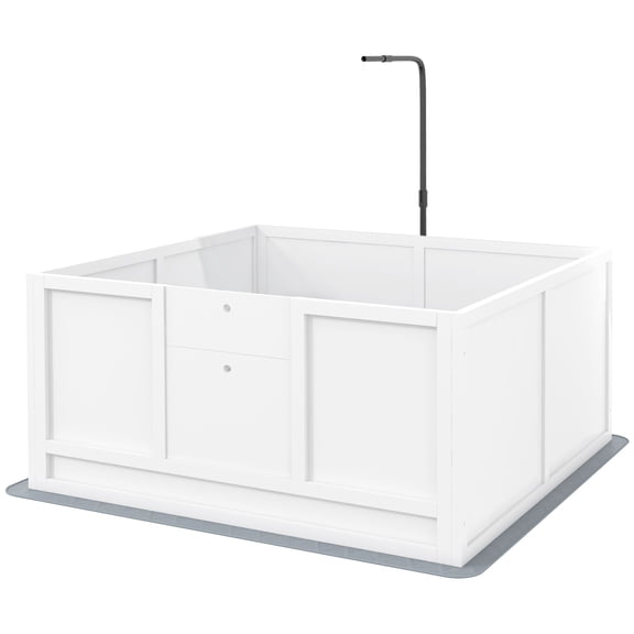 Adjustable Puppy Whelping Box with Removable Door, Pee Pad & Pig Rail for Small to Large Dog Breeds, 41x39 Inches