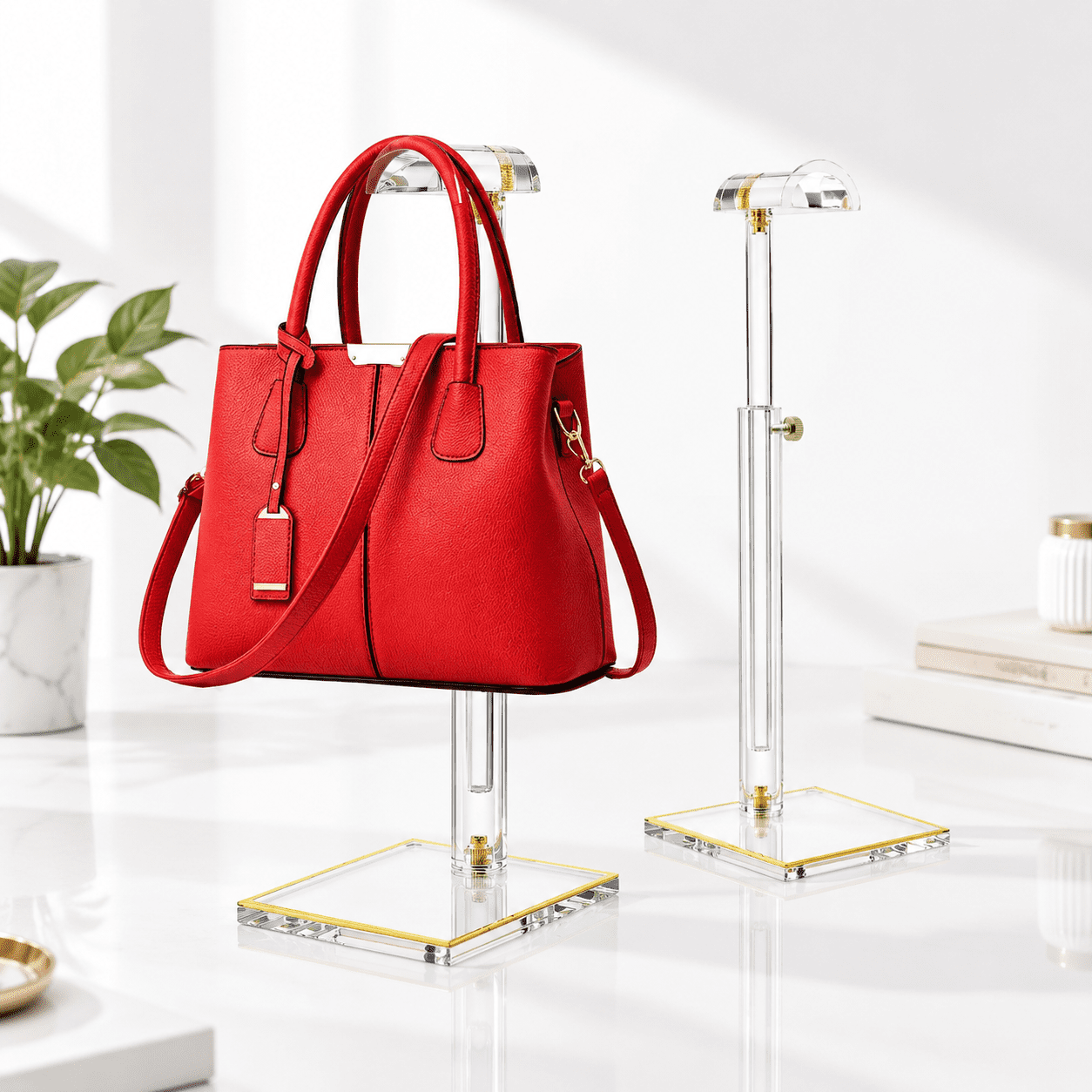 Hand Bags Display Adjustable Purse Display Stands 2-Pack, M (10
