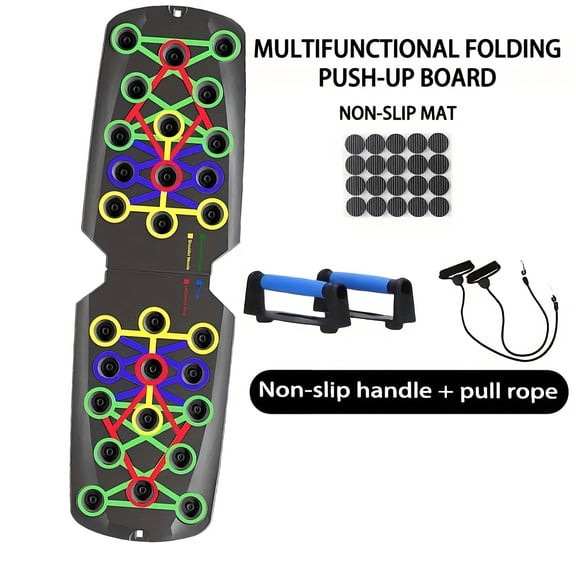 Adjustable PushUp Board with Resistance Bands Multifunctional Home Gym Equipment for Chest & Upper Body Training | Non-Slip Surface for Core Workouts  Lightweight Sturdy Design for All Fitness Levels