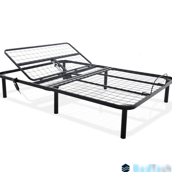 Adjustable Queen Bed Base With Head Position Ability, 850lb Load Capacity, Steel, Black, No Box Spring Required Bed, Bearing Requirement
