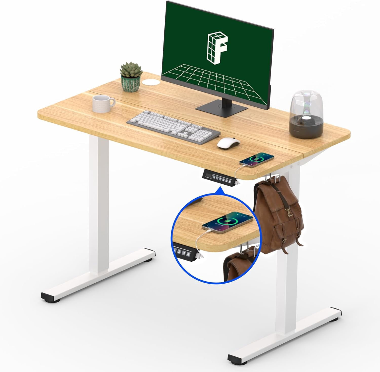 Adjustable Quick Assembly Electric Standing with 48 x 24 Inches Whole ...