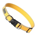 thumbnail image 1 of Adjustable Quick Release Dog Collar Reflective Soft Nylon Pet Collar with Metal D-Ring for Small Medium Large Dogs High Visibility for Evening Walks Nighttime Strolling and Training, Yellow-Large, 1 of 3