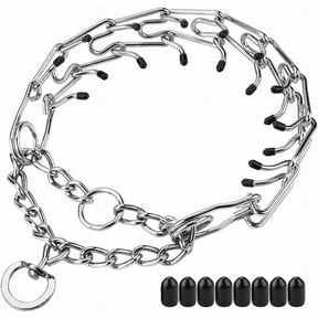 Adjustable Quick Release Prong Collar: Stainless Steel, Protective Rubber Tips for Gentle Dog Training