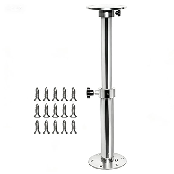 Adjustable RV Table Leg Support,with Mounting Base - Height Range 17.5 to 27.5 In, Suitable for Boat, Pontoon, Camper, Travel Trailer,RV, and Motorhome Dining Table