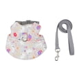 thumbnail image 1 of Adjustable Rabbit Harness with 3.94ft Leash, Cute Floral Print Breathable Vest for Small Pets, Escape Proof for Outdoor Walking, Gray, 1 of 6