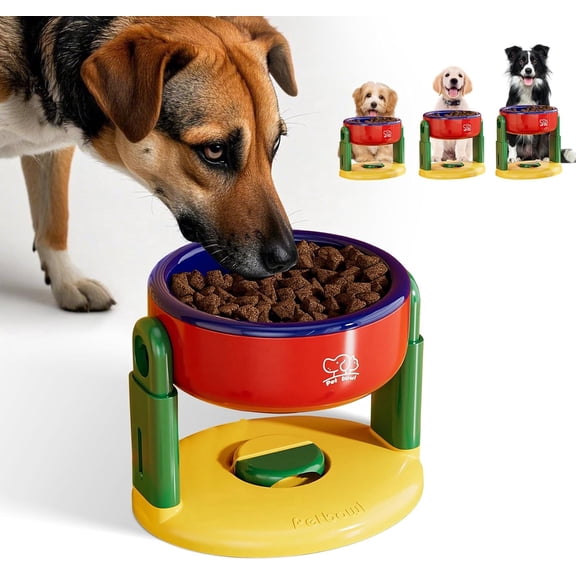 Adjustable Raised Pet Bowls with Stand, Elevated Cat Dog Food Dish with Suction Cups, 3 Height Non Skid Feeding Station for Small Medium Large Dogs, Indoor Outdoor(wwx)