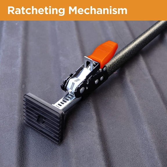 Adjustable Ratcheting Cargo Bar for Pickup Truck Bed, 40 to 70 Inches, Black