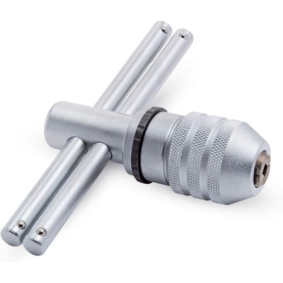 Adjustable Ratcheting Thread Tap Wrench T-Handle Tap Holder Tapping Threading Tool Set Left And Right Adjustment Hand