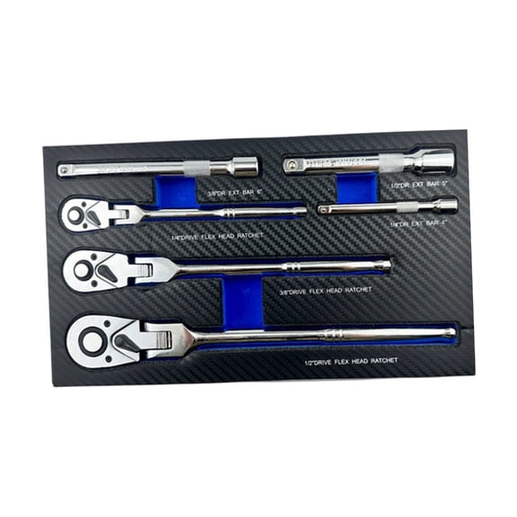 Adjustable Ratcheting Wrench Set Rotates Head & 3 Extension Rod Included Simple Operate for Complex Mechanical Repairs