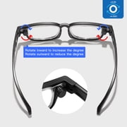 Adjustable Reading Glasses for Men Blue Light Blocking +1.50 to +3.50 Readers with Rotation Knob Focus Adjustment TR90 Frame Magnification ,Black