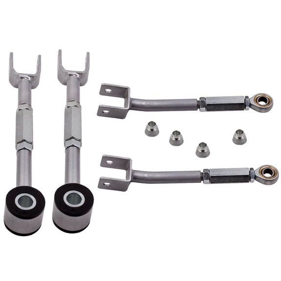 Adjustable Rear Camber & Toe Kit for Infiniti G35 2003-07 & Nissan 350Z 2003-09 - Steel, Silver, -3/+3 Camber, -2/+2 Toe - SKU: 09031209