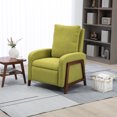 thumbnail image 1 of Adjustable Recliner Chair with Footrest & High Backrest, Linen Accent Chair with Cushion & Solid Wood Legs, Wooden Armchair for Living Room, Bedroom, Office, Lunge Room, Nursery & Studio, Olive Green, 1 of 7