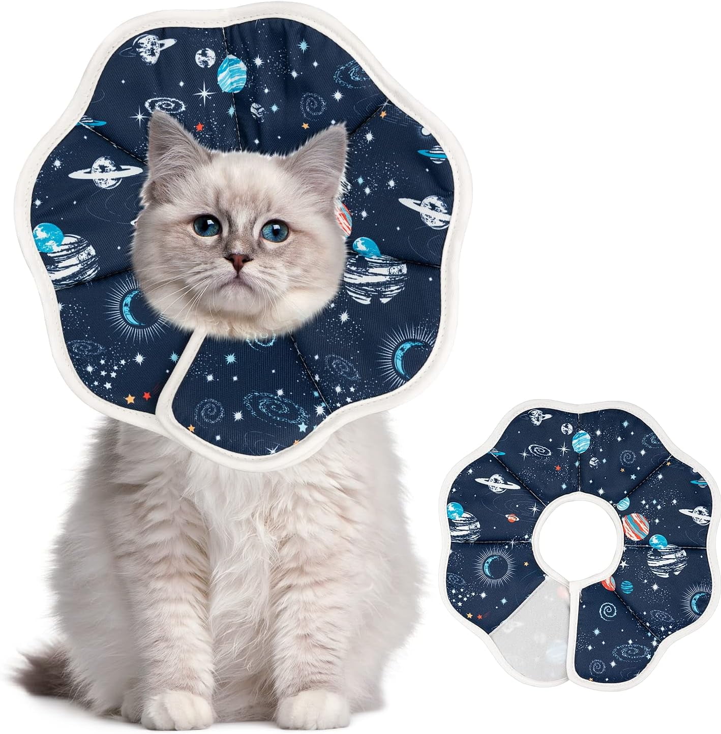 Adjustable Recovery Pet Cone E-Collar for Cats Kittens Rabbits, Plastic ...