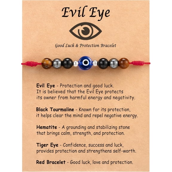 Adjustable Red Devil's Eye Bracelet, Unisex Lucky Charm Jewelry Gift