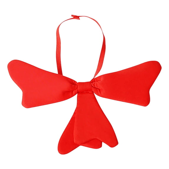 Adjustable Red Neck Bow Prop, Oversized Bow Tie Accessory for Stage Performances, Halloween Costumes, and Themed Parties