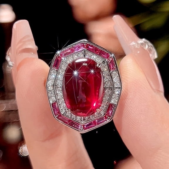 Beautiful life Gem Bypass Red, Zirconia Ring, Copper, 1