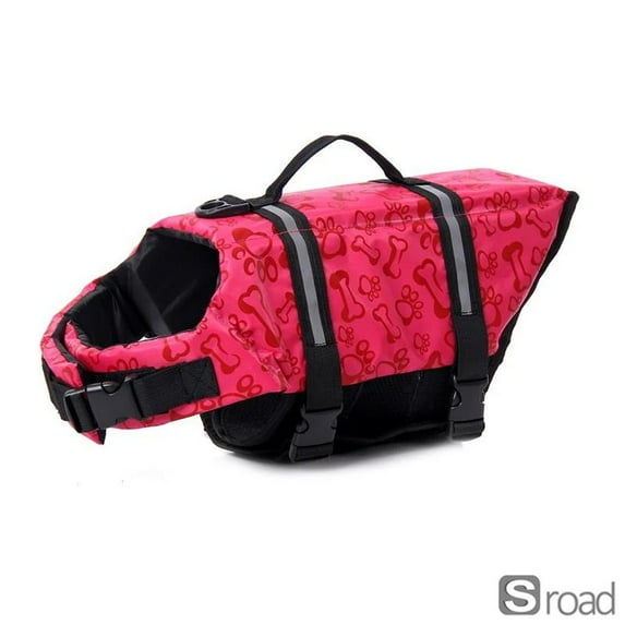 Adjustable Reflective Dog Life Vest, Summer Pet Swim Aid Safety Jacket For Small Dogs Like Chihuahua, Yorkie, Pug, French Bulldog,M-4.5-10kg,Red Paw,Animal