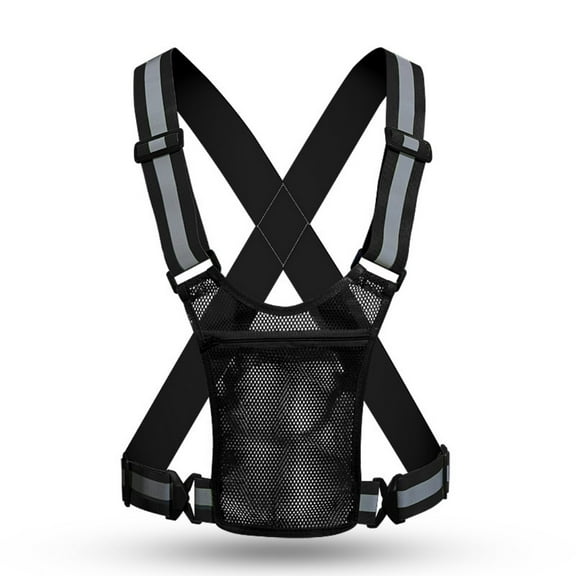 Adjustable Reflective Safety Vest High Visibility Safety Jacket with Strap for Night Work Running Bicycle