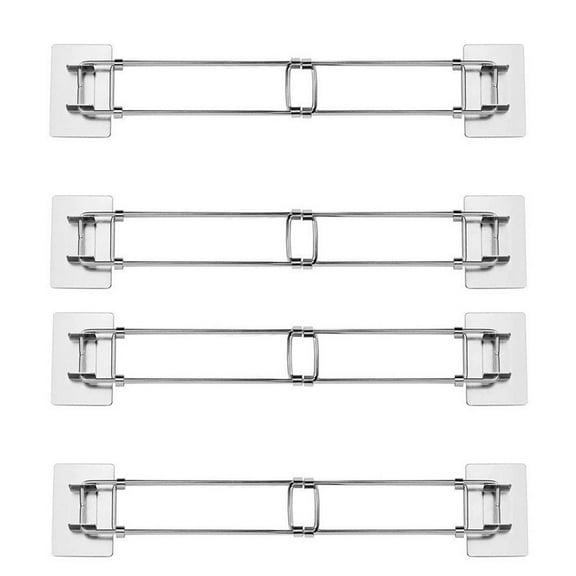 Adjustable Refrigerator Bar Tension Rod Stainless Steel Fridge Organizer for Travel Trailer for Camper Kitchen Storage Organization