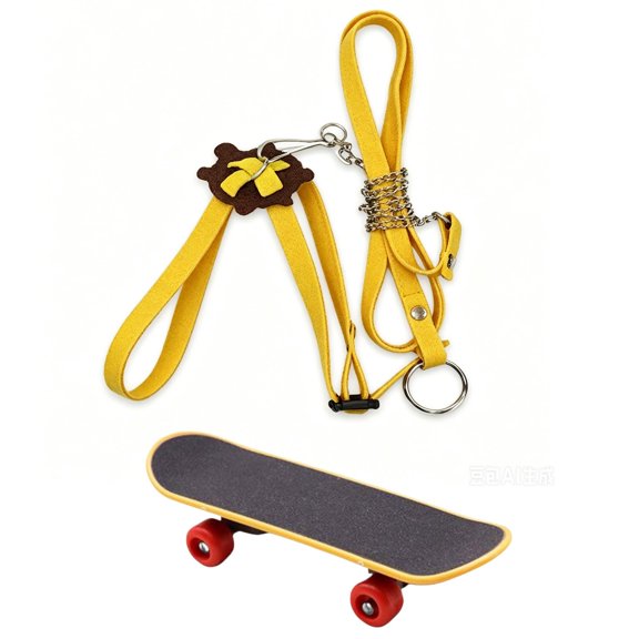 Adjustable Reptile Harness Leash with Mini Skateboard for Small Tortoise Lightweight Tiny Turtle Walking Training Board Outdoor Exercise Accessory Pet Reptile Activity Play Supply