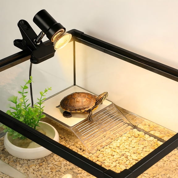Adjustable Reptile Heat Lamp with UVB for Tortoise Basking, 50W UVA Sun Lamp for Lizards and Bearded Dragons, Ceramic Heating Bulb for Terrarium with Temperature Control