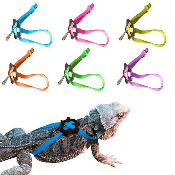 Adjustable Reptile Lizard Harness Leash, Turtle Lizard Pet Traction Belt Bearded Dragon Accessories Soft Small Pet Animal Harness Rope