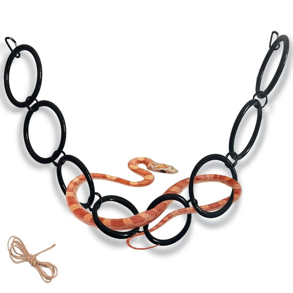 Adjustable Reptiles Climbing Toy With Plastic Rings Natural Movement Promoter For Snake Lizards Terrariums Exercise Tool