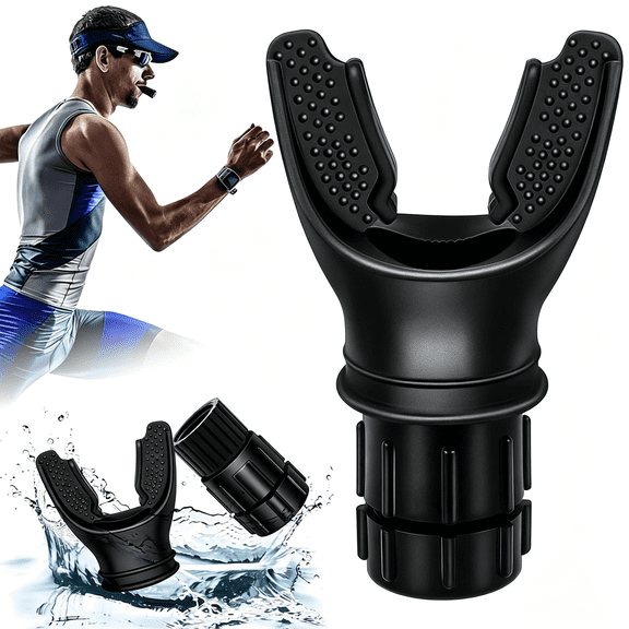 Adjustable Resistance Breathing Trainer, Respiratory Muscle Exerciser for Adults, Improve Lung Capacity, Portable Workout Accessory for Running & Fitness