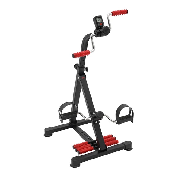 Adjustable Resistance Pedal Exerciser Bike with LCD Display, Q195 Steel Under Desk Arm Leg Workout Machine for Indoor Fitness Rehabilitation