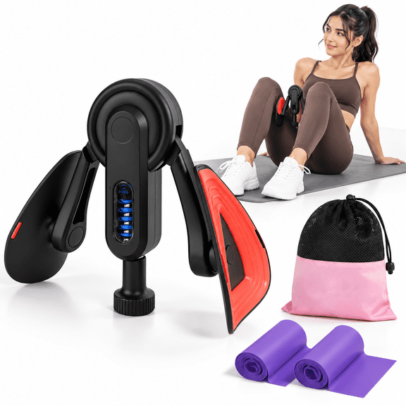 Adjustable Resistance Thigh Exerciser, 15-80lb, Black, Full-Body Fitness Trainer
