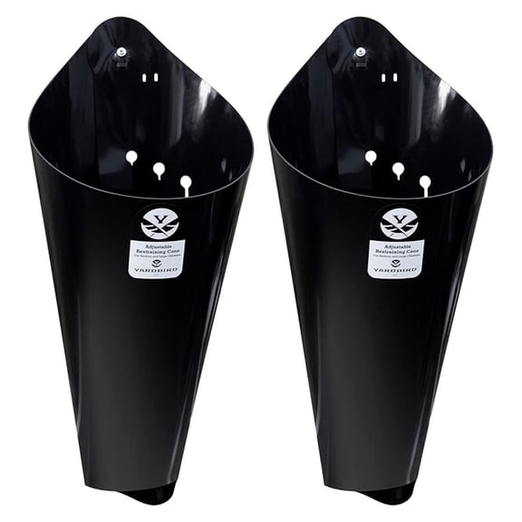 Adjustable Restraining Cones 2-Pack - Poultry Processing Cones for Chickens & Birds - Heavy Duty Plastic - 2 Size Settings - Easy Clean - Model 41148