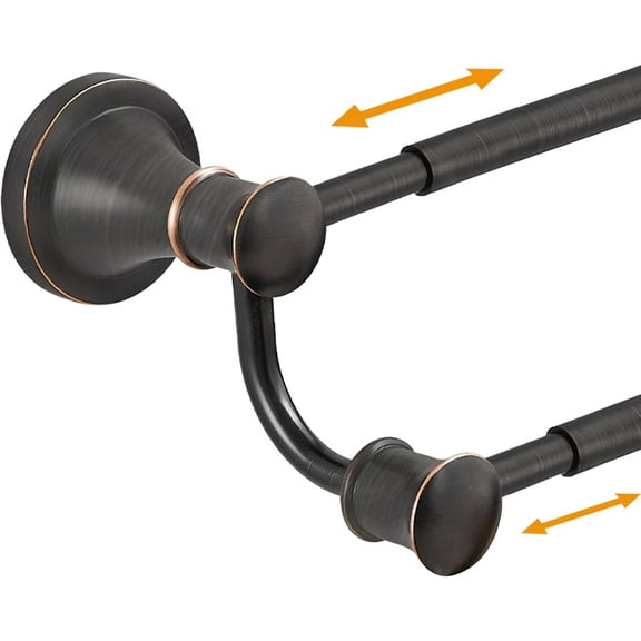 Adjustable Retractable 15-27 Inches Stainless Steel Bathroom Towel Bar, Bathroom Accessories Bath Hotel Double Towel Bar Rod Hanger Wall Mounted Towel Holder Towel Rack, Oil Rubbed Bronze